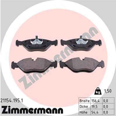 ZIMMERMANN 21154.195.1: Juego de pastillas de freno Foto correspondiente a la entrega