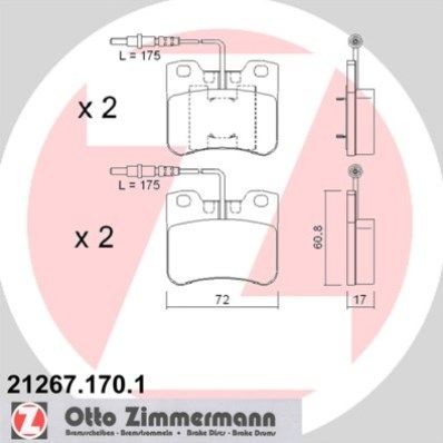 ZIMMERMANN 21267.170.1: Piduriklotsid Foto vastab tarnekomplektile