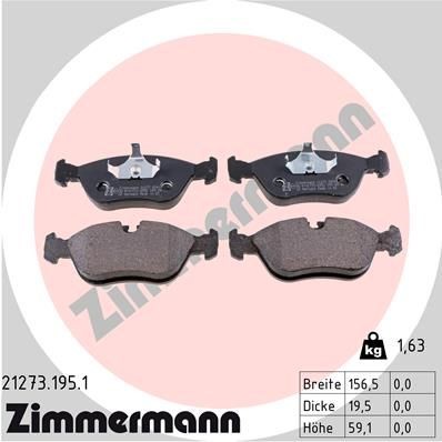 ZIMMERMANN 21273.195.1: Bromsbelägg Fotot motsvarar leveransomfattningen