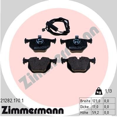 ZIMMERMANN 21282.170.1: Brzdové platničky Fotografia zodpovedá rozsahu dodávky