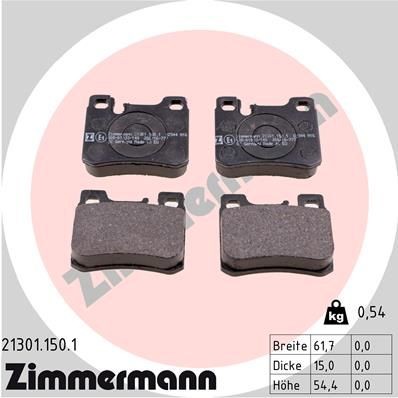 ZIMMERMANN 21301.150.1: Plaquettes de frein La photo correspond au contenu de la livraison