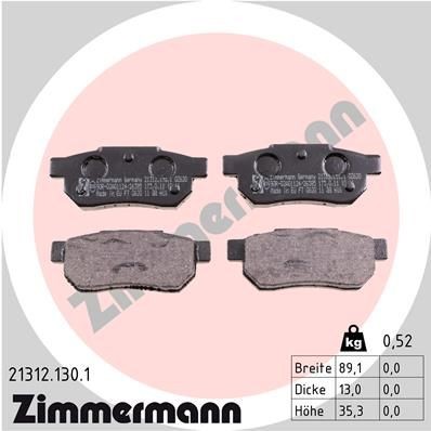 ZIMMERMANN 21312.130.1: Plaquettes de frein La photo correspond au contenu de la livraison