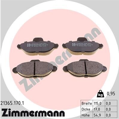 ZIMMERMANN 21365.170.1: Piduriklotsid Foto vastab tarnekomplektile