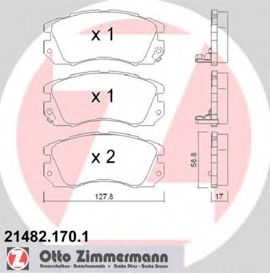 ZIMMERMANN 21482.170.1: Plăcuțe de frână