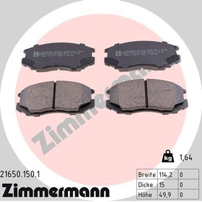 ZIMMERMANN 21650.150.1: Piduriklotsid Foto vastab tarnekomplektile