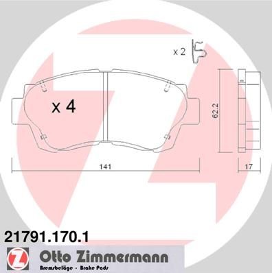 ZIMMERMANN 21791.170.1: Plăcuțe de frână