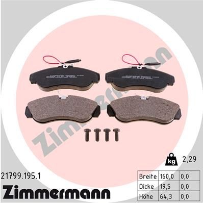 ZIMMERMANN 21799.195.1: Brzdové platničky Fotografia zodpovedá rozsahu dodávky, so skrutkami