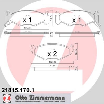 ZIMMERMANN 21815.170.1: Bromsbelägg