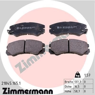 ZIMMERMANN 21845.165.1: Piduriklotsid Foto vastab tarnekomplektile