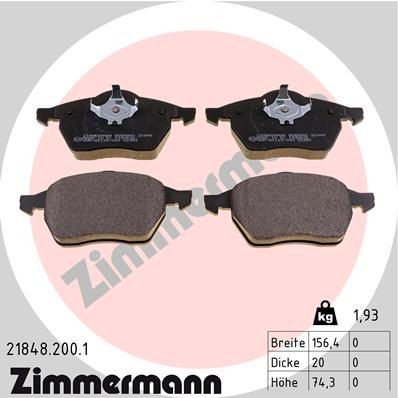 ZIMMERMANN 21848.200.1: Piduriklotsid Foto vastab tarnekomplektile