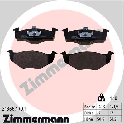 ZIMMERMANN 21866.170.1: Stabdžių kaladėlės Nuotrauka atitinka pristatytą prekę