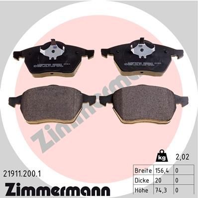 ZIMMERMANN 21911.200.1: Piduriklotsid Foto vastab tarnekomplektile