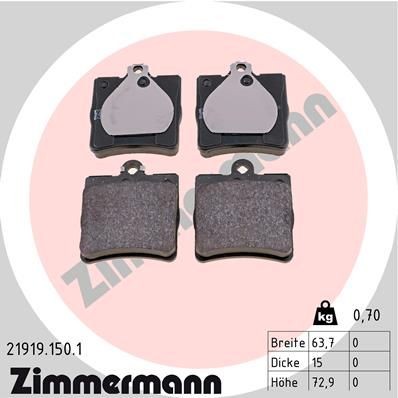 ZIMMERMANN 21919.150.1: Piduriklotsid Foto vastab tarnekomplektile
