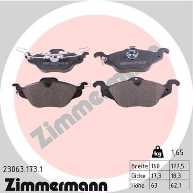 ZIMMERMANN 23063.173.1: Piduriklotsid Foto vastab tarnekomplektile