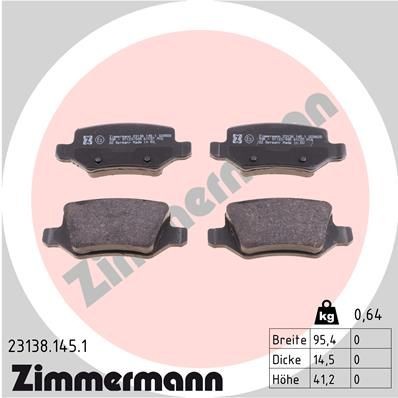 ZIMMERMANN 23138.145.1: Piduriklotsid Foto vastab tarnekomplektile