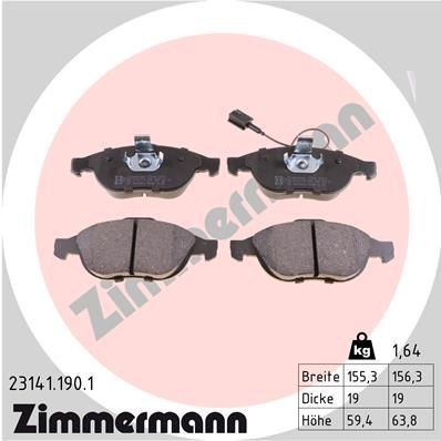 ZIMMERMANN 23141.190.1: Piduriklotsid Foto vastab tarnekomplektile