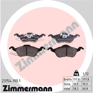 ZIMMERMANN 23154.190.1: Piduriklotsid Foto vastab tarnekomplektile