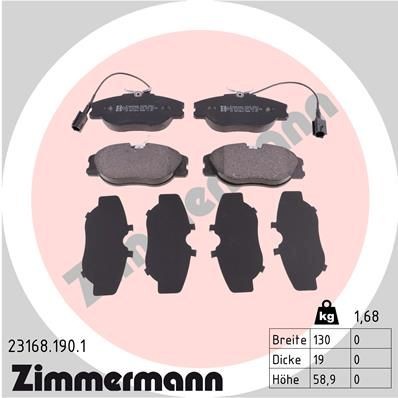 ZIMMERMANN 23168.190.1: Piduriklotsid Foto vastab tarnekomplektile