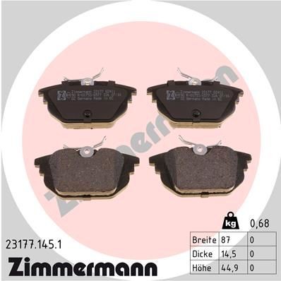 ZIMMERMANN 23177.145.1: Piduriklotsid Foto vastab tarnekomplektile