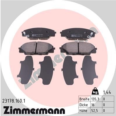 ZIMMERMANN 23178.160.1: Piduriklotsid Foto vastab tarnekomplektile