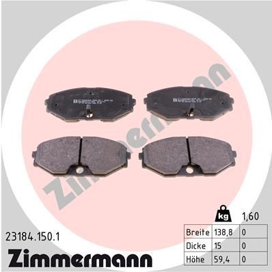 ZIMMERMANN 23184.150.1: Piduriklotsid Foto vastab tarnekomplektile