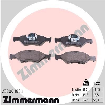 ZIMMERMANN 23200.185.1: Piduriklotsid Foto vastab tarnekomplektile