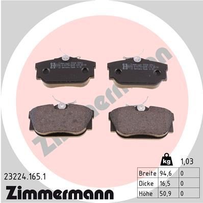 ZIMMERMANN 23224.165.1: Piduriklotsid Foto vastab tarnekomplektile