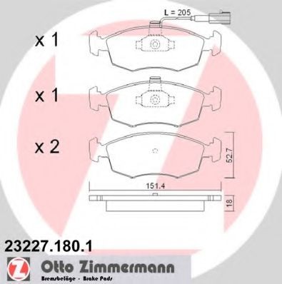 ZIMMERMANN 23227.180.1: Plăcuțe de frână