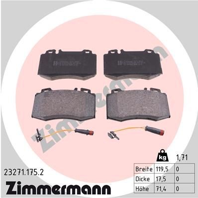 ZIMMERMANN 23271.175.2: Plăcuțe de frână Fotografia corespunde volumului livrării