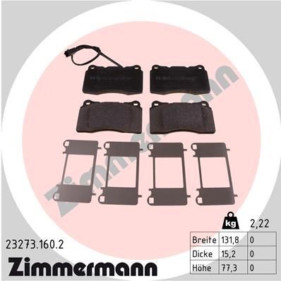 ZIMMERMANN 23273.160.2: Piduriklotsid Foto vastab tarnekomplektile, koos vedruga
