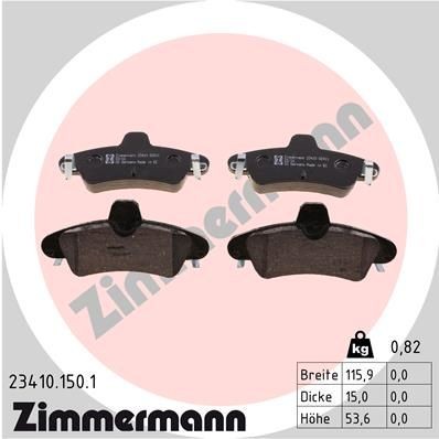 ZIMMERMANN 23410.150.1: Piduriklotsid Foto vastab tarnekomplektile