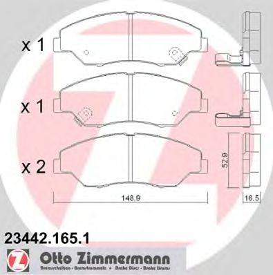 ZIMMERMANN 23442.165.1: Plăcuțe de frână