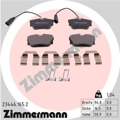 ZIMMERMANN 23446.165.2: Piduriklotsid Foto vastab tarnekomplektile, koos vedruga