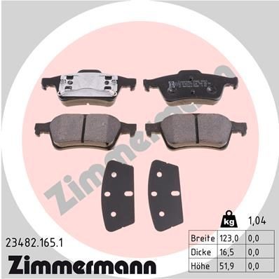 ZIMMERMANN 23482.165.1: Piduriklotsid Foto vastab tarnekomplektile