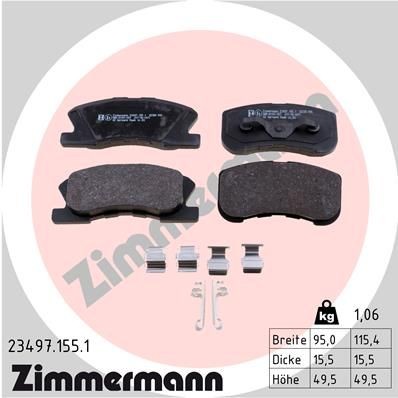 ZIMMERMANN 23497.155.1: Piduriklotsid Foto vastab tarnekomplektile, koos vedruga