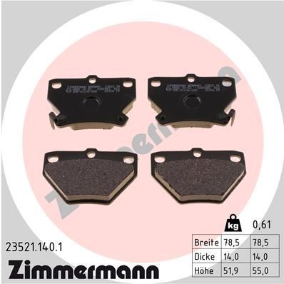 ZIMMERMANN 23521.140.1: Piduriklotsid Foto vastab tarnekomplektile