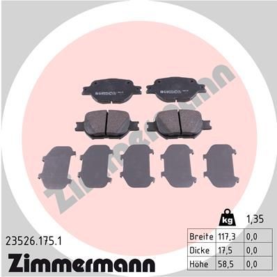 ZIMMERMANN 23526.175.1: Piduriklotsid Foto vastab tarnekomplektile