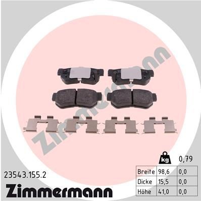 ZIMMERMANN 23543.155.2: Piduriklotsid Foto vastab tarnekomplektile, koos vedruga