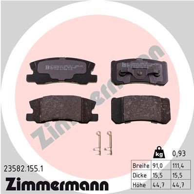 ZIMMERMANN 23582.155.1: Piduriklotsid Foto vastab tarnekomplektile