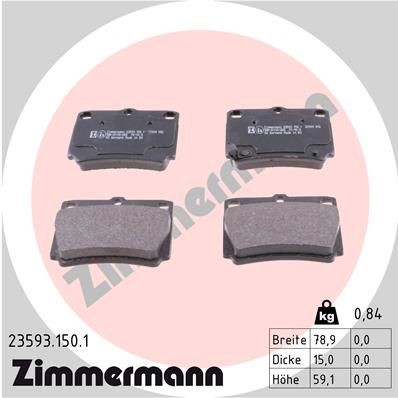 ZIMMERMANN 23593.150.1: Piduriklotsid Foto vastab tarnekomplektile