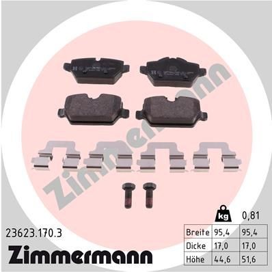 ZIMMERMANN 23623.170.3: Piduriklotsid Foto vastab tarnekomplektile, koos vedruga, koos kruvidega