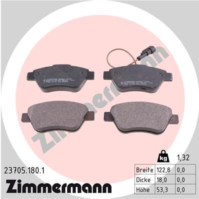 ZIMMERMANN 23705.180.1: Plăcuțe de frână Fotografia corespunde volumului livrării