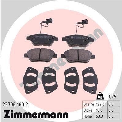 ZIMMERMANN 23706.180.2: Plăcuțe de frână Fotografia corespunde volumului livrării