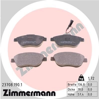 ZIMMERMANN 23708.190.1: Piduriklotsid Foto vastab tarnekomplektile