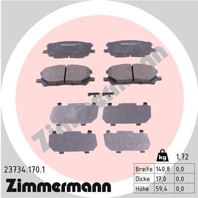 ZIMMERMANN 23734.170.1: Bromsbelägg Fotot motsvarar leveransomfattningen