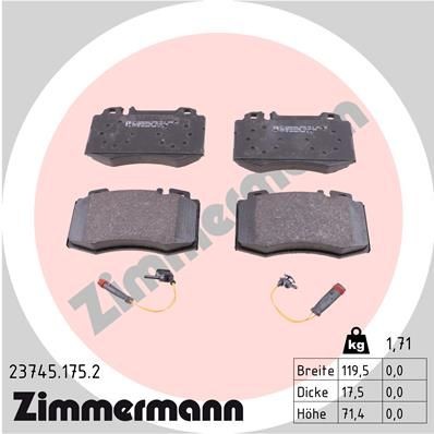 ZIMMERMANN 23745.175.2: Piduriklotsid Foto vastab tarnekomplektile