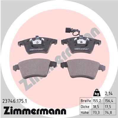 ZIMMERMANN 23746.175.1: Piduriklotsid Foto vastab tarnekomplektile