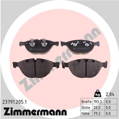 ZIMMERMANN 23791.205.1: Piduriklotsid Foto vastab tarnekomplektile