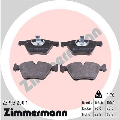 ZIMMERMANN 23793.200.1: Piduriklotsid Foto vastab tarnekomplektile