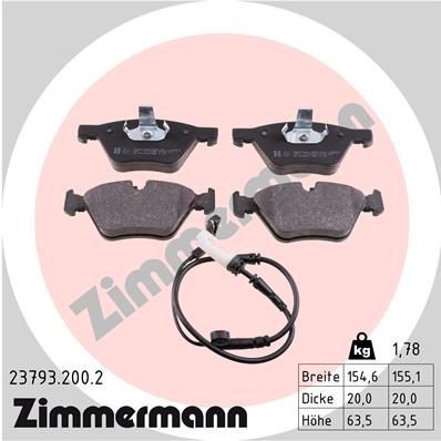 ZIMMERMANN 23793.200.2: Plăcuțe de frână Fotografia corespunde volumului livrării